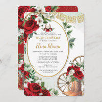Rouge Blanc Roses Charro Bottes Sweet 16 Quinceañe