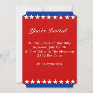 Invitation rouge, blanche et bleue