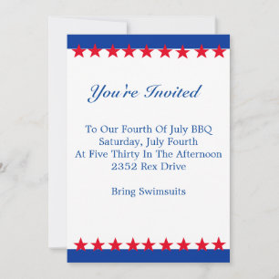 Invitation rouge, blanche et bleue
