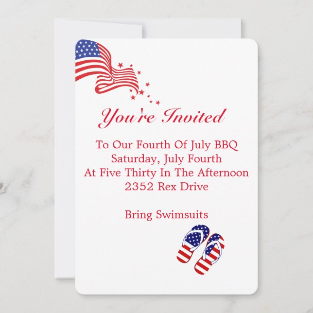 Invitation rouge, blanche et bleue (Devant)