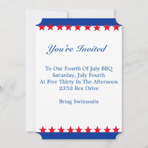 Invitation rouge, blanche et bleue