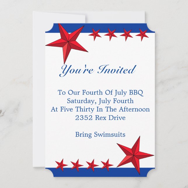 Invitation rouge, blanche et bleue (Devant)