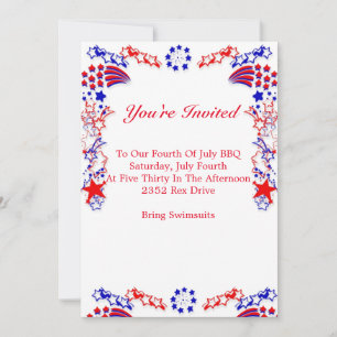 Invitation rouge, blanche et bleue