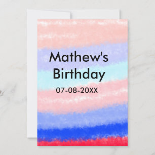Invitation Rouge bleu américain garçon anniversaire ajouter n