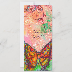 Invitation ROUGE BOUTEILLE ROSE FUCHSIA OR Floral Sweet 16