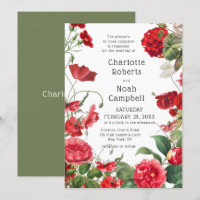 Rouge Camellia Fleur de Campagne Moderne Mariage F