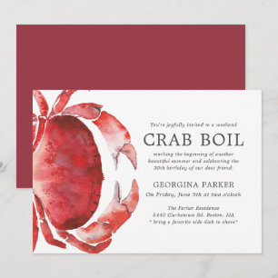 Invitation Rouge   Crab Boil Anniversaire