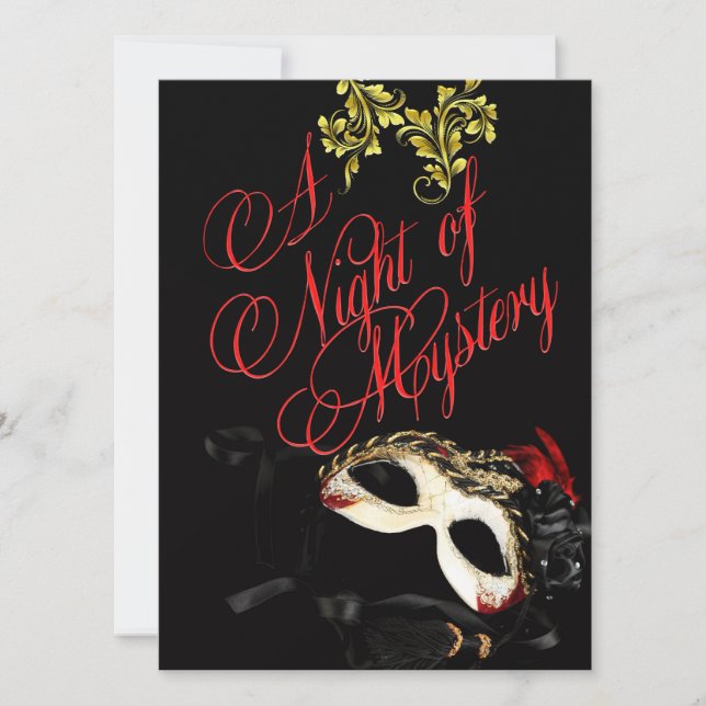 Invitation rouge de boule de mascarade (Devant)