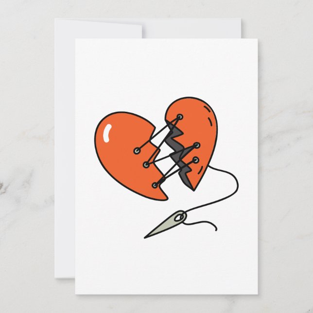 Invitation Rouge de coeur brisé (Devant)