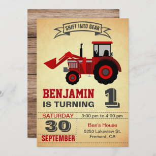 Invitations Faire Part Cartes Anniversaire Tracteur Zazzle Ch