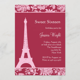 Invitation Rouge de sucrerie dans l'invitation d'anniversaire