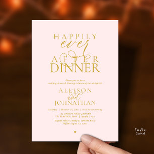 Invitation Rouge Doré Bonheur Éternel Dîner de Mariage