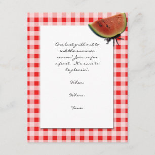 Invitation Rouge et blanc Checkpoint and Ant with Watermelon