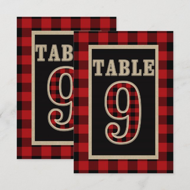 Invitation Rouge et noir Buffalo plaqué Russe Tableau Numéro  (Devant / Derrière)