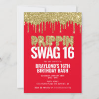 Rouge et Or Drippin Swag 16 Anniversaire