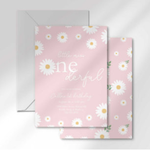 Invitation Rouge Fleur de marguerite Petite Mademoiselle Invi