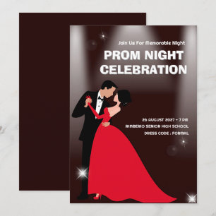 Invitation Rouge foncé rouge moderne Illustration de la nuit 