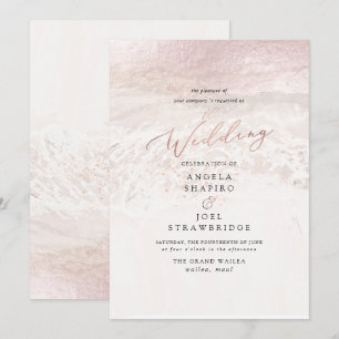 Invitation Rouge fuchsia littoral + Bulles de champagne Maria