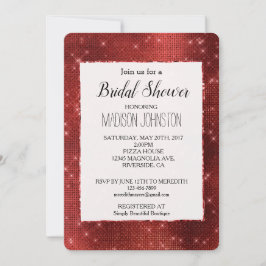 Invitation Rouge Glam Glitzy Étincelle
