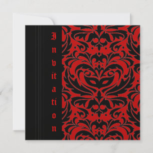 Invitation rouge Halloween Masquerade en face