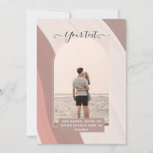 Invitation Rouge Joues Couple PHOTO Rose Poussiéreuse Jeunes