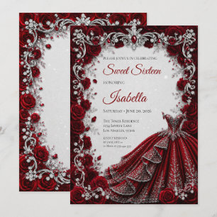 Invitation Rouge Luxe Princesse Sweet Seize