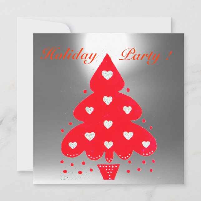 Invitation ROUGE NOËL TREE FÊTE DE VACANCES, Émeraude (Devant)