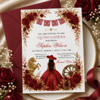 Rouge Or Cheval Occidental Floral Charra Quinceañe