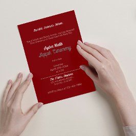 Invitation Rouge rétro couleur uni Plaque, Baby shower Aqiqah