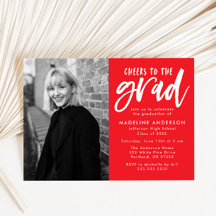 Invitation Rouge Salutations à la Grad Script Grad Graduati