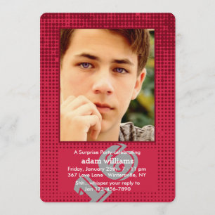 Invitation rouge tramée de photo