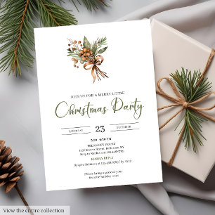 Invitation Rouge Vert Minimaliste Vintage Noël Classique 