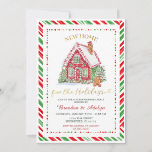 Invitation Rouge & Vert Noël Nouvelle Maison Chauffage de la