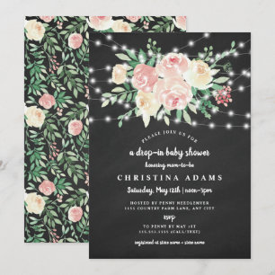 Invitation Rougissent la baisse florale de lumières dans le