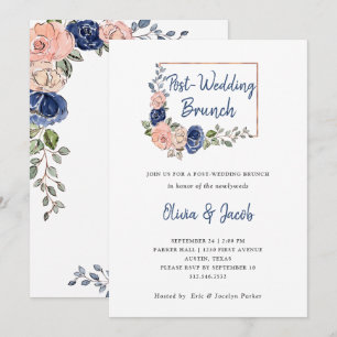 Invitation Rougissent le brunch géométrique floral de mariage
