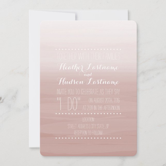 Invitation Rougissent le mariage d'Ombre inspiré par (Devant)