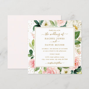 Invitation Rougissent l'invitation floral de mariage