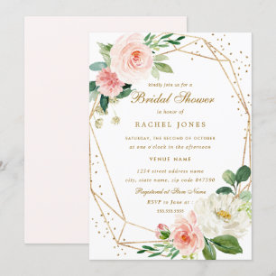Invitation Rougissent l'invitation géométrique floral de Fête