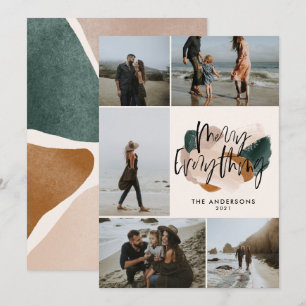 Invitation Rouille abstraite moderne 5 photo vacances de Noël