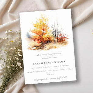 Invitation Rouille Jaune Automne Automne Paysage Plaid Annive