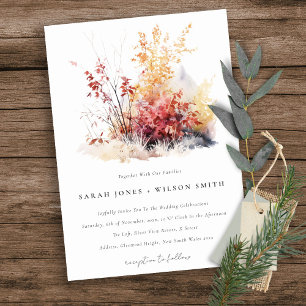 Invitation Rouille Jaune Automne Automne Paysage Plaid Mariag