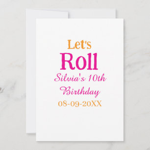 Invitation Roulons heureux 10e anniversaire ajouter nom retro