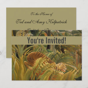 Invitation Rousseau Jungle Tropical Tiger Art