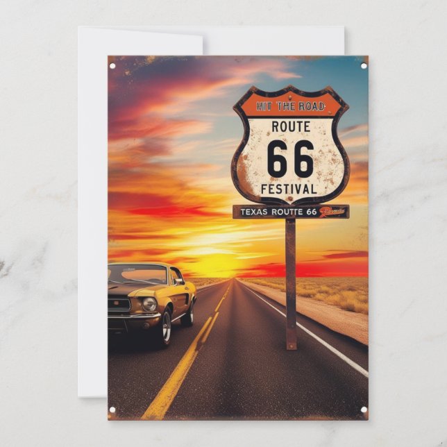 Invitation Route 66 POSTCARD (Devant)
