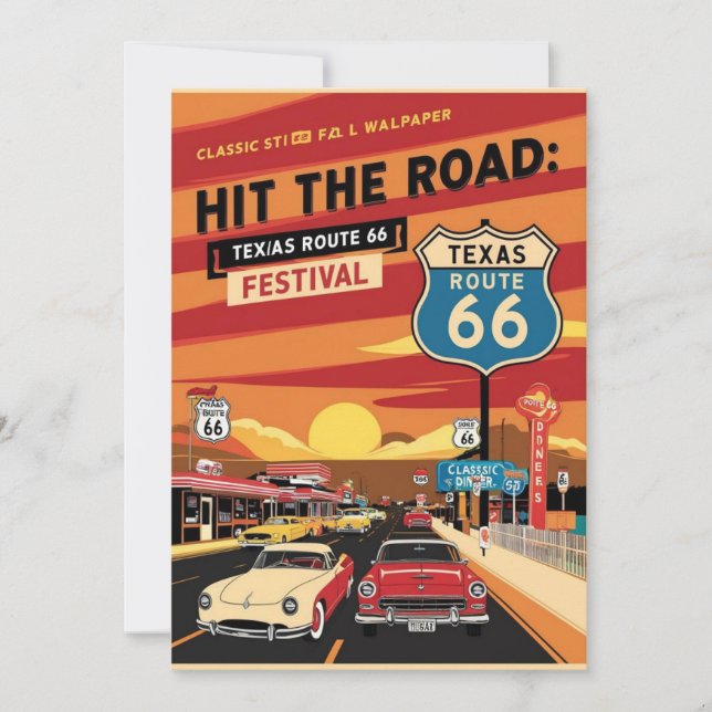 Invitation Route 66 Texas Postcard (Devant)