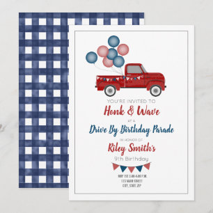 Invitation Route Par Anniversaire Social Distparty Red