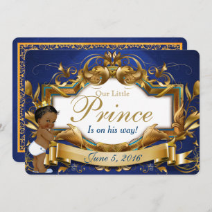 Invitation Royal African Prince Fancy Royal Blue and Gold