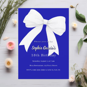 Invitation Royal bleu blanc arc Anniversaire
