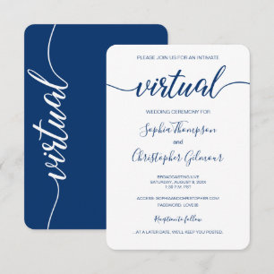 Invitation Royal Blue Chic Custom VIRTUAL Mariage
