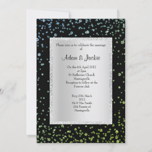 Invitation ROYAL BLUE cristal vert ÉLÉGANT MARIAGE